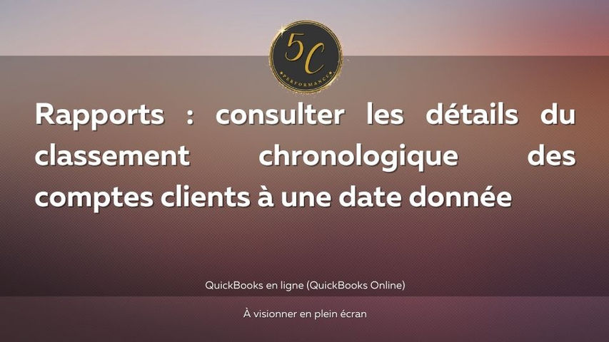 Rapports : consulter les détails du classement chronologique des comptes clients à une date donnée